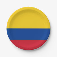 Placa de papel patriótico con bandera de Colombia