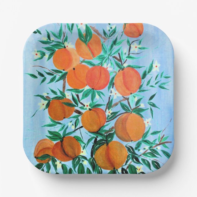 Plato De Papel Placa de papel Peaches Galore (Anverso)