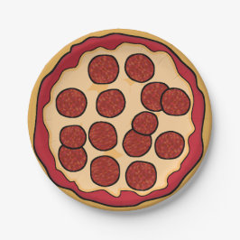 Plato De Papel Placa de papel Pepperoni Pizza