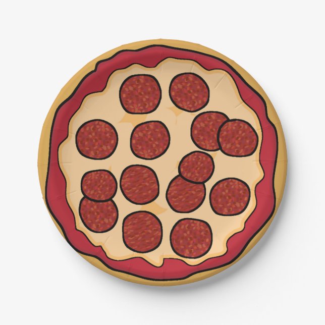 Plato De Papel Placa de papel Pepperoni Pizza (Anverso)