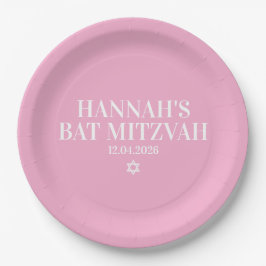 Plato De Papel Placa de papel personalizada Bat Mitzvah