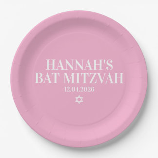 Plato De Papel Placa de papel personalizada Bat Mitzvah