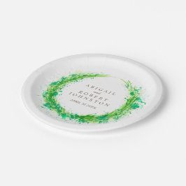 Plato De Papel Placa de papel personalizada de color de agua boda