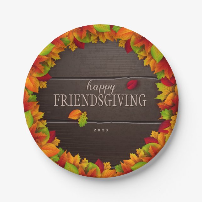 Plato De Papel Placa de papel personalizada Happy Friendsding (Anverso)