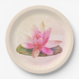 PLATO DE PAPEL PLACA DE PAPEL: PINK LOTUS