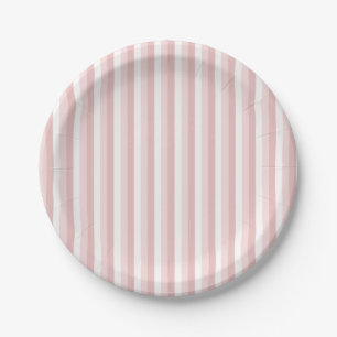 Plato De Papel Placa de papel Pinstripes rosa