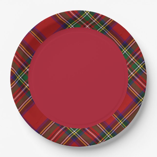 Plato De Papel Placa de papel PixDezines McLean Scottish Tartan (Anverso)