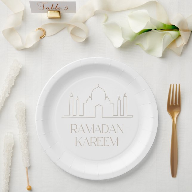 Plato De Papel Placa de papel Ramadan Kareem, Eid Mubarak (Boda)