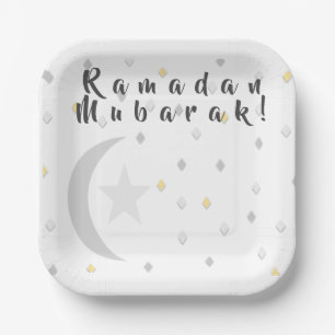 Plato De Papel Placa de papel Ramadan Mubarak