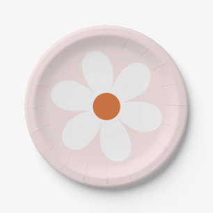 Plato De Papel Placa de papel Retro Daisy Boho