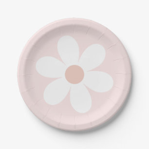 Plato De Papel Placa de papel Retro Daisy Boho