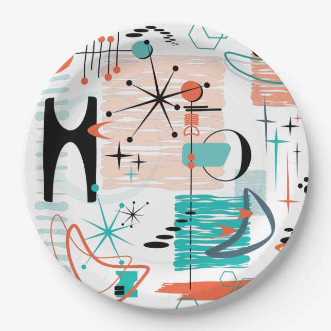 Plato De Papel Placa de papel Retro de HoJo (Anverso)