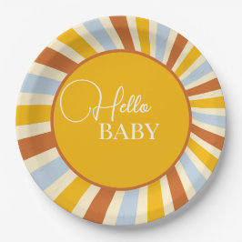 Plato De Papel Placa de papel Retro Sunshine