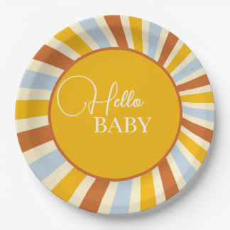 Plato De Papel Placa de papel Retro Sunshine