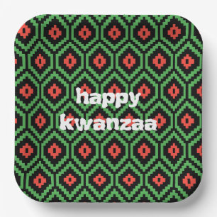 Plato De Papel Placa de papel RGB Happy Kwanza