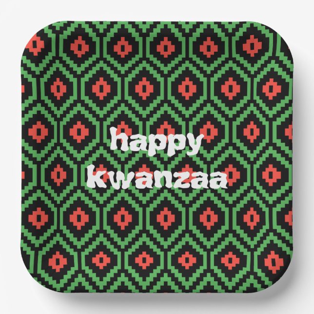 Plato De Papel Placa de papel RGB Happy Kwanza (Anverso)