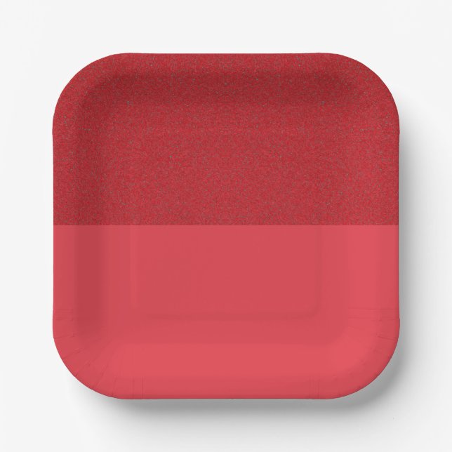 Plato De Papel Placa de papel rojo de tomate con más ruido - Pers (Anverso)