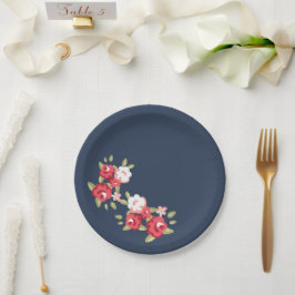 Plato De Papel Placa de papel Rosa de color azul