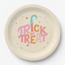 Placa de papel rosa de Halloween