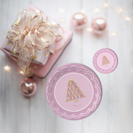 Plato De Papel Placa de papel rosa Joyoux Noel