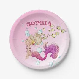 Plato De Papel Placa de papel rosa rosado personal de Sirena