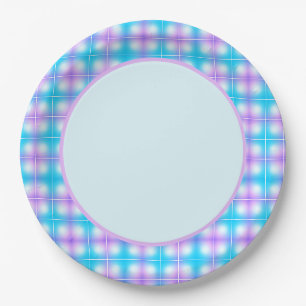 Plato De Papel Placa de papel rosa y azul gránula de plástico