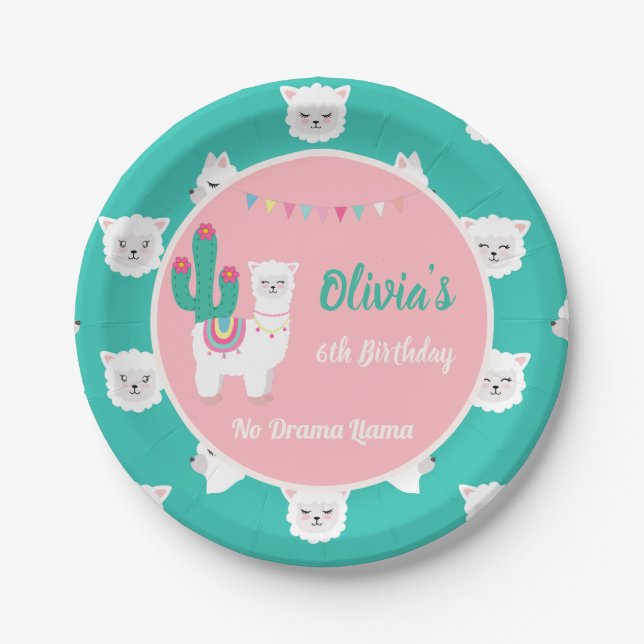 Plato De Papel Placa de papel rosada de la llama (Anverso)