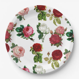 PLATO DE PAPEL PLACA DE PAPEL : ROSAS DE VENTAJA