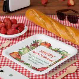 Plato De Papel Placa de papel Rosh Hashanah