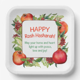 Plato De Papel Placa de papel Rosh Hashanah