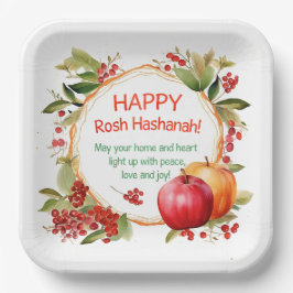 Plato De Papel Placa de papel Rosh Hashanah