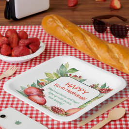 Plato De Papel Placa de papel Rosh Hashanah
