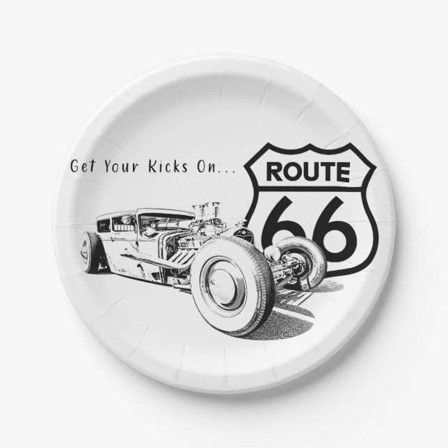 Plato De Papel Placa de papel Route 66 (Anverso)