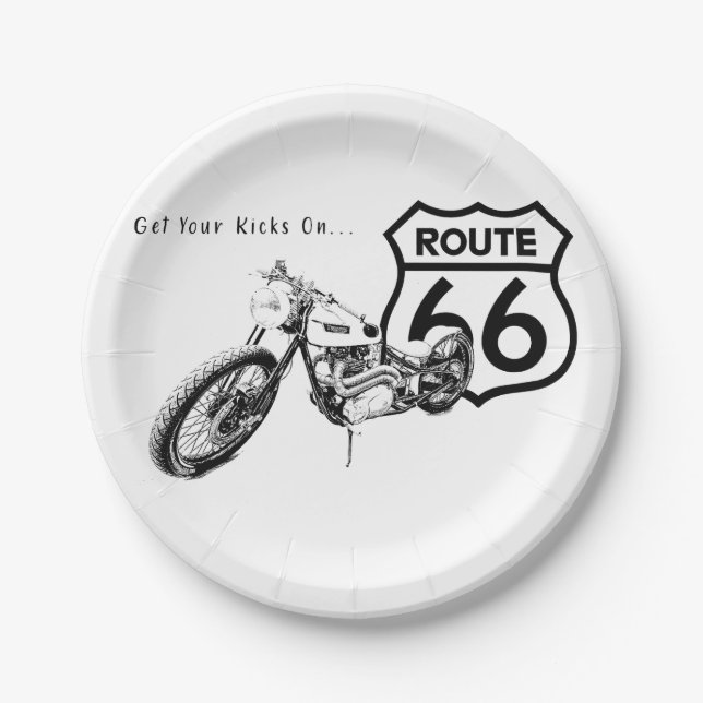 Plato De Papel Placa de papel Route 66 (Anverso)