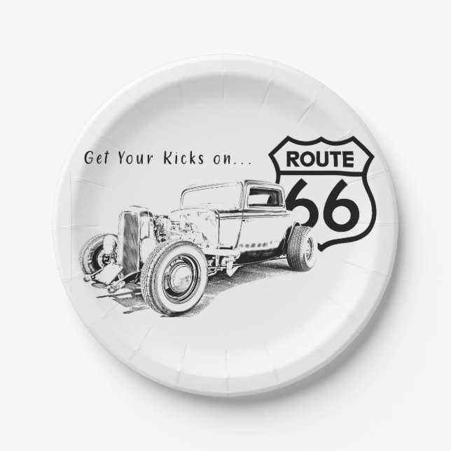 Plato De Papel Placa de papel Route 66 (Anverso)