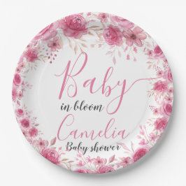 Plato De Papel Placa de papel Rubor Floral Baby Shower