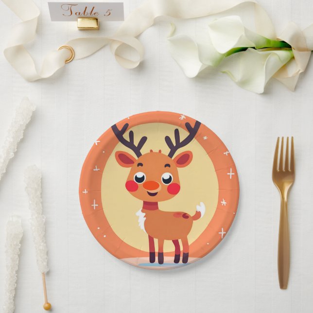 Plato De Papel Placa de papel Rudolph (Boda)