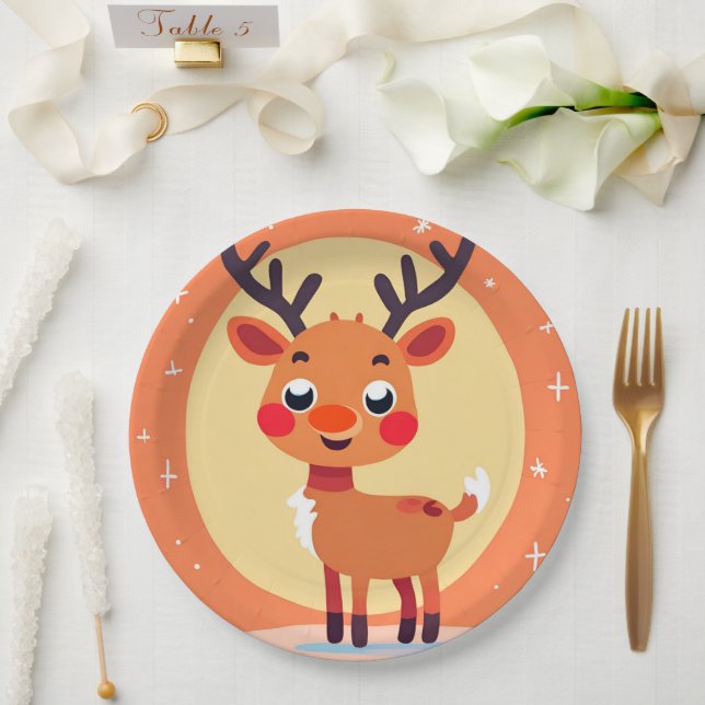 Plato De Papel Placa de papel Rudolph (Boda)