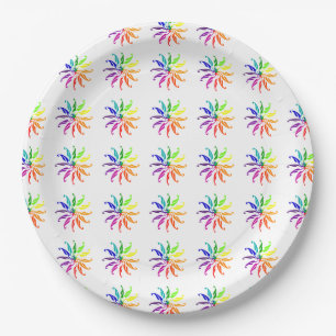 Plato De Papel Placa de papel - Ruedas de color multiplicadas