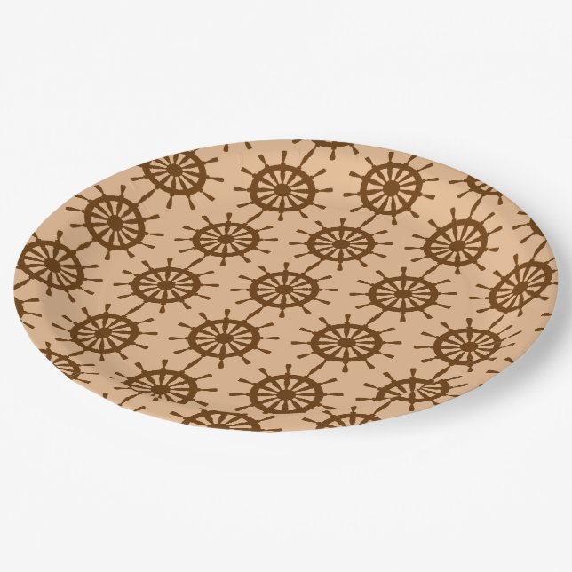 Plato De Papel Placa de papel - Ruedas para barcos marrones (Angular)