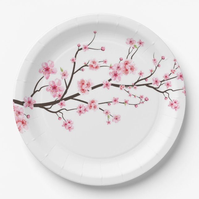 PLATO DE PAPEL PLACA DE PAPEL : SAKURA BLOSSOMS (Anverso)