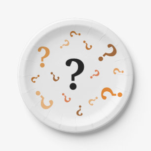 Plato De Papel Placa de papel - signos de interrogación en