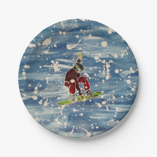 Plato De Papel Placa de papel Snowboard (Anverso)