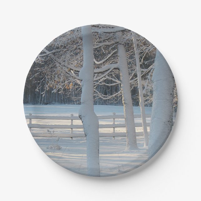 Plato De Papel Placa de papel Snowley en diciembre (Anverso)