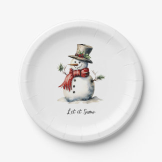 Plato De Papel Placa de papel Snowman editable