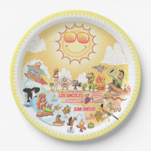 Plato De Papel Placa de papel solar para la playa de California