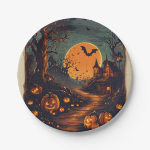 Plato De Papel "Placa de papel Spooktacular para Halloween"