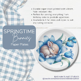 Plato De Papel Placa de papel "Springtime Bunnies"