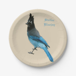 Plato De Papel Placa de papel Stellar Blue Jay