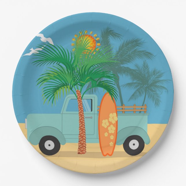 Plato De Papel Placa de papel surfer (Anverso)